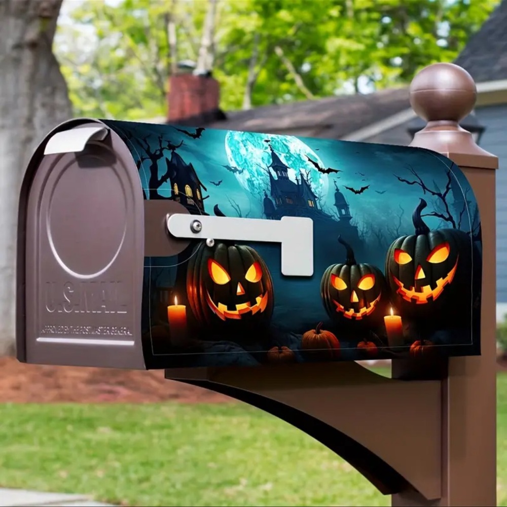 Mailbox Cover, Happy Halloween, Fits Standard Mailbox,NEW, Easy Way To Decorate